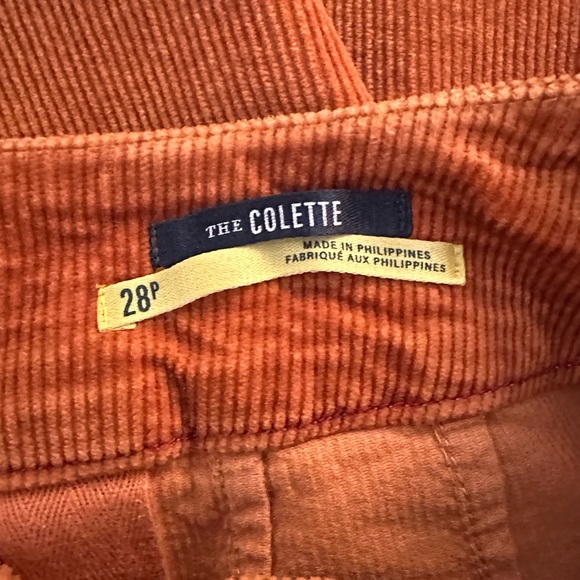 Maeve Anthropologie The Colette Orange Classic Corduroy Wide Leg Pants Size 28P - Picture 7 of 9